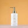 Soap Dispenser - AIMOONSA - Gold Pump Head, White Bottle - 320 Ml Glass - Rustproof Pump - Gold Marbling