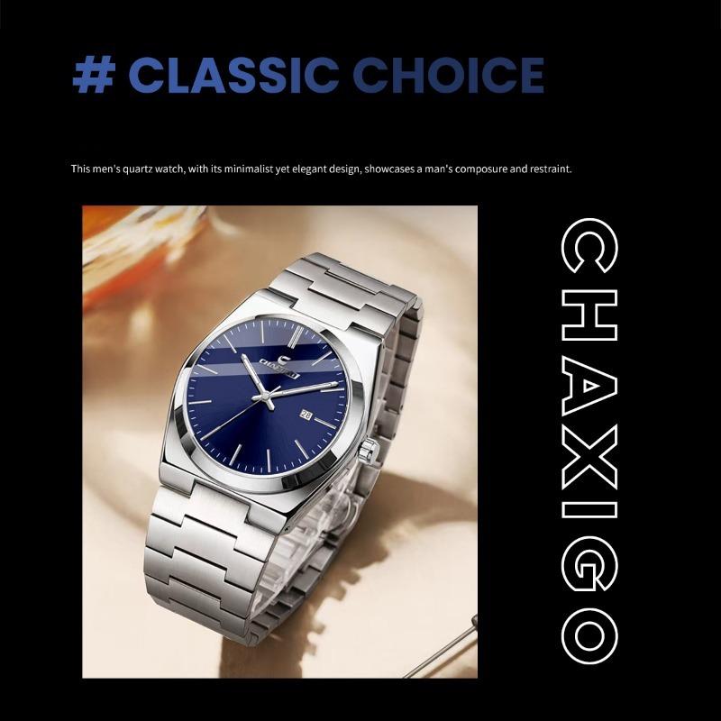 CHAXIGO Quartz Watch Ultra-thin Men's Watch Waterproof Calendar