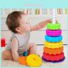 Rainbow Rotating Baby Early Education Stacking Circle Children's Educational Toy