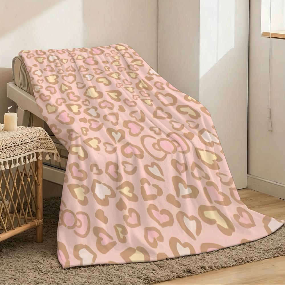 Leopard Print Throw Lightweight 240g Flannel Blanket Soft Skin-friendly for Summer Cooling