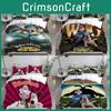 Wallace Gromit Pattern Print Duvet Cover Pillowcase Set Bedroom Bedding Gift