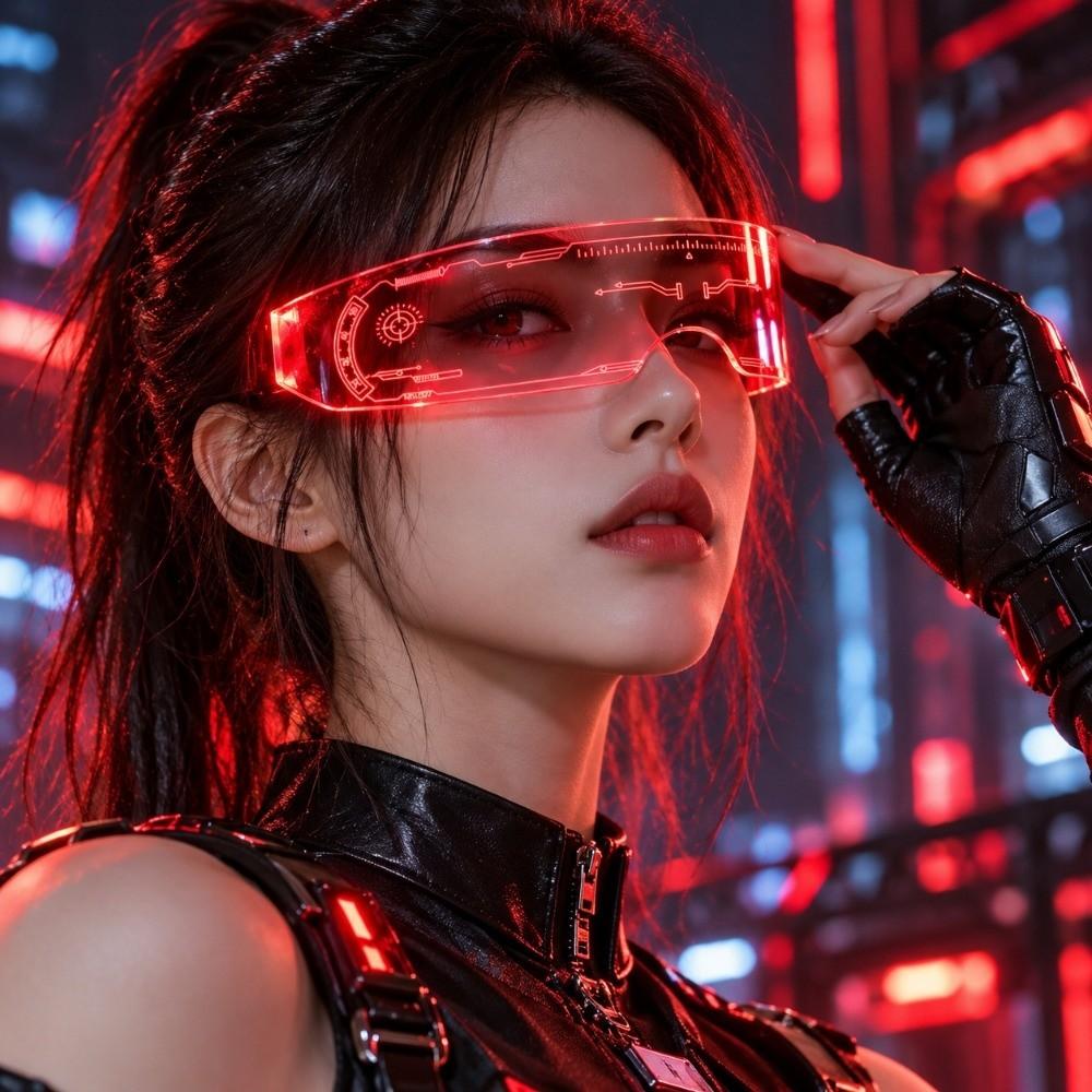 Colorful LED Luminous Glasses Acrylic Futurist Cyberpunk Glasses  Halloween Christmas