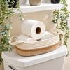 Woven Desktop Organizer Handheld Toy Storage Basket Toilet Paper Holder  Home Bathroom Accessories