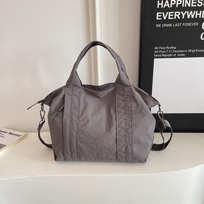Solid Color Handbag Women's Large Capacity Lightweight Tote Bag Commuter Shoulder Crossbody Bag