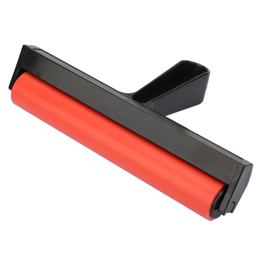 Plastic Frame Rubber Brayer Roller Red Printmaking Rolling Tool  Printmaking & Stamping Rubber Roller Brush