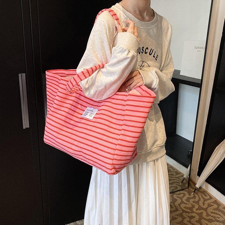 New Niche Bag, Striped Fashion, Lazy Style Tote