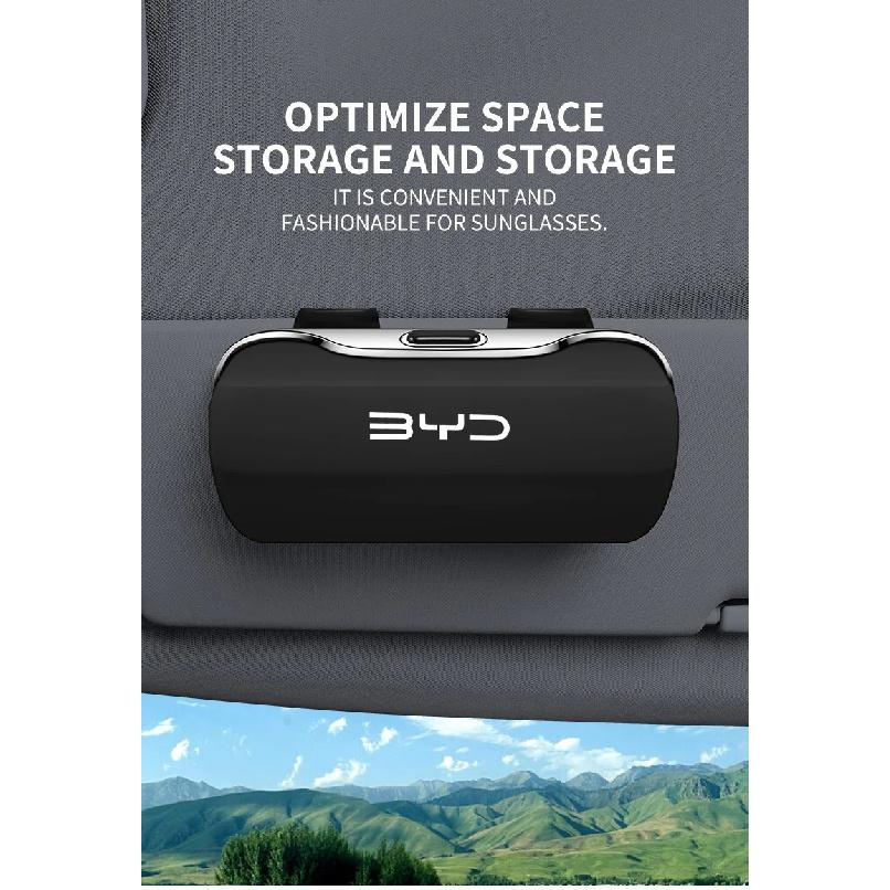 For BYD Seal U Dm I Seagull Dolphin Sealion 7 6 Atto 3 Song Plus Han Tang Key Accessories Car Visor Sunglasses Glasses Case Clip