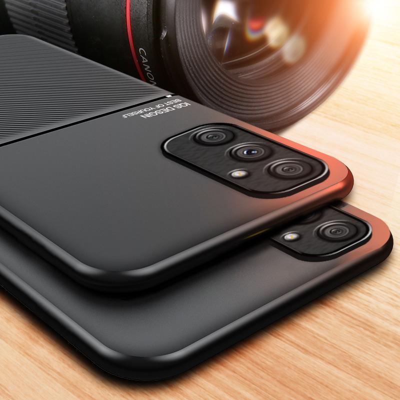 For Samsung Galaxy A34 5G Case Leather Texture Car Magnet Holder Phone Case For Samsung A34 5G A 34 SM-A346B Silicone Back Cover