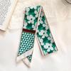 Luxary Brand Design Flower Print Silk Scarf for Women Fashion Hair Headband Foulard Lady Skinny Bag Scarves Neckerchief Tie