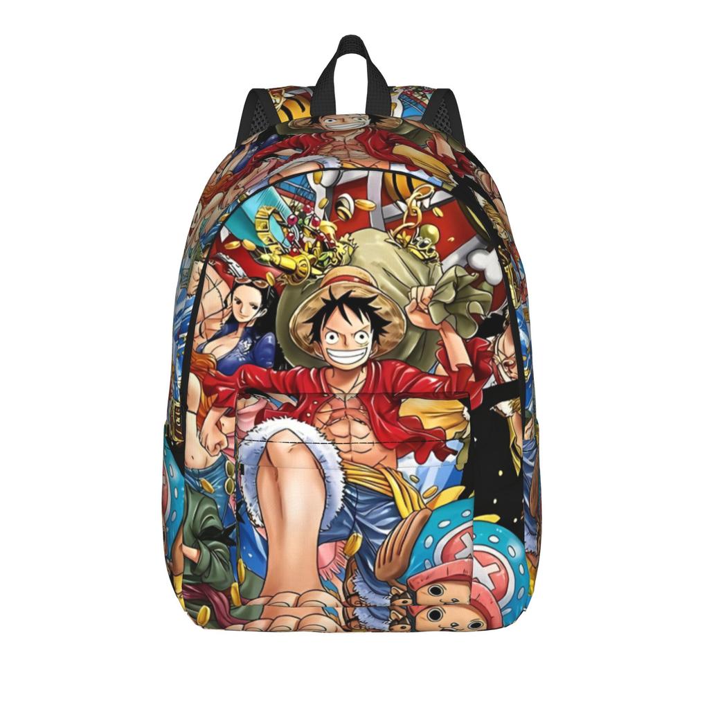 Monkey D. Luffy One Piece Fashion Backpack with Pocket Student Work  Daypack for Men Women College Canvas Bags