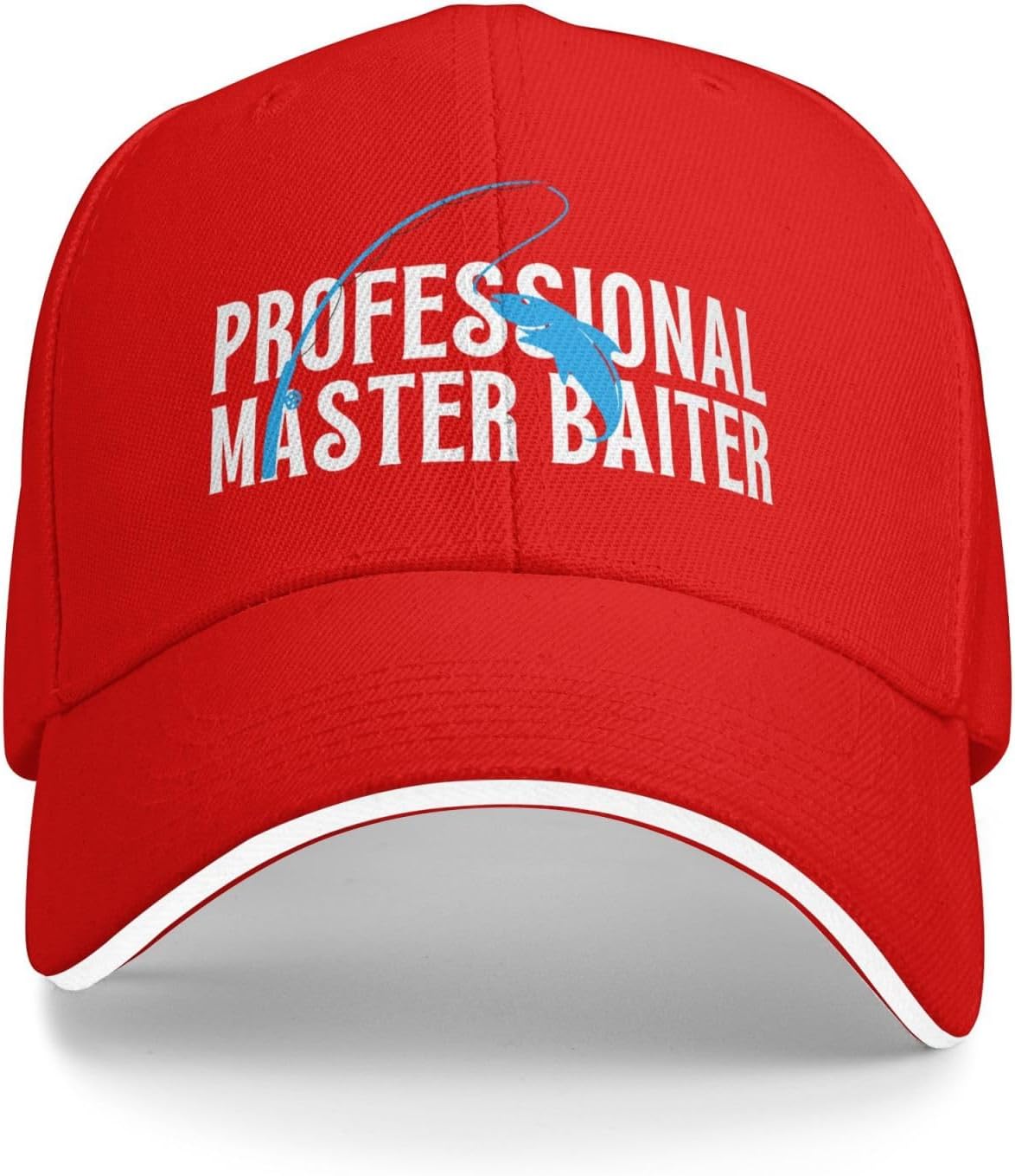 Professional Master Baiter Fishing Graphic Baseball Cap Polyester Adjustable Outdoor Hat One Size