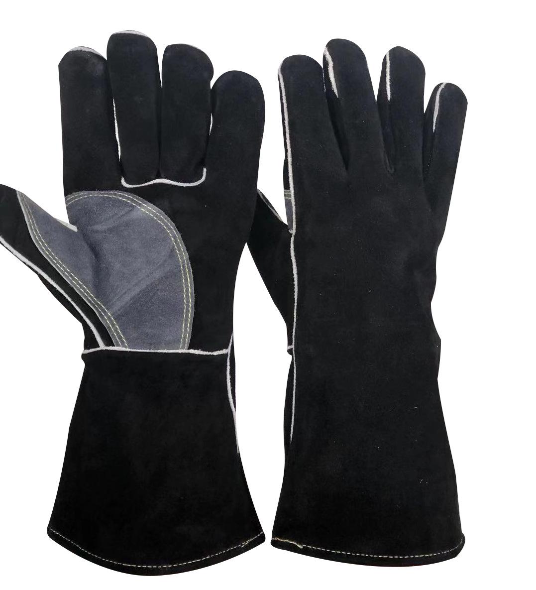 

Сварочные перчатки из двухслойной кожи длиной 35 см - Термо- и брызгозащита, защита труда