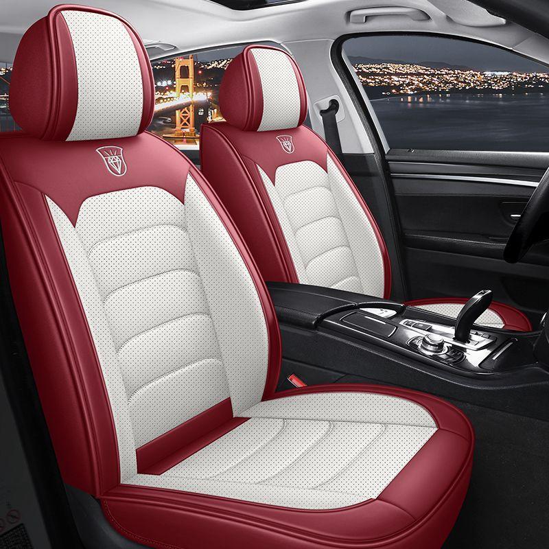 Car Seat Covers Full Set, 5 Seats Universal Leather Seat Covers for Cars, Breathable Automotive Seat Cover for Most Sedans, Trucks, SUVs