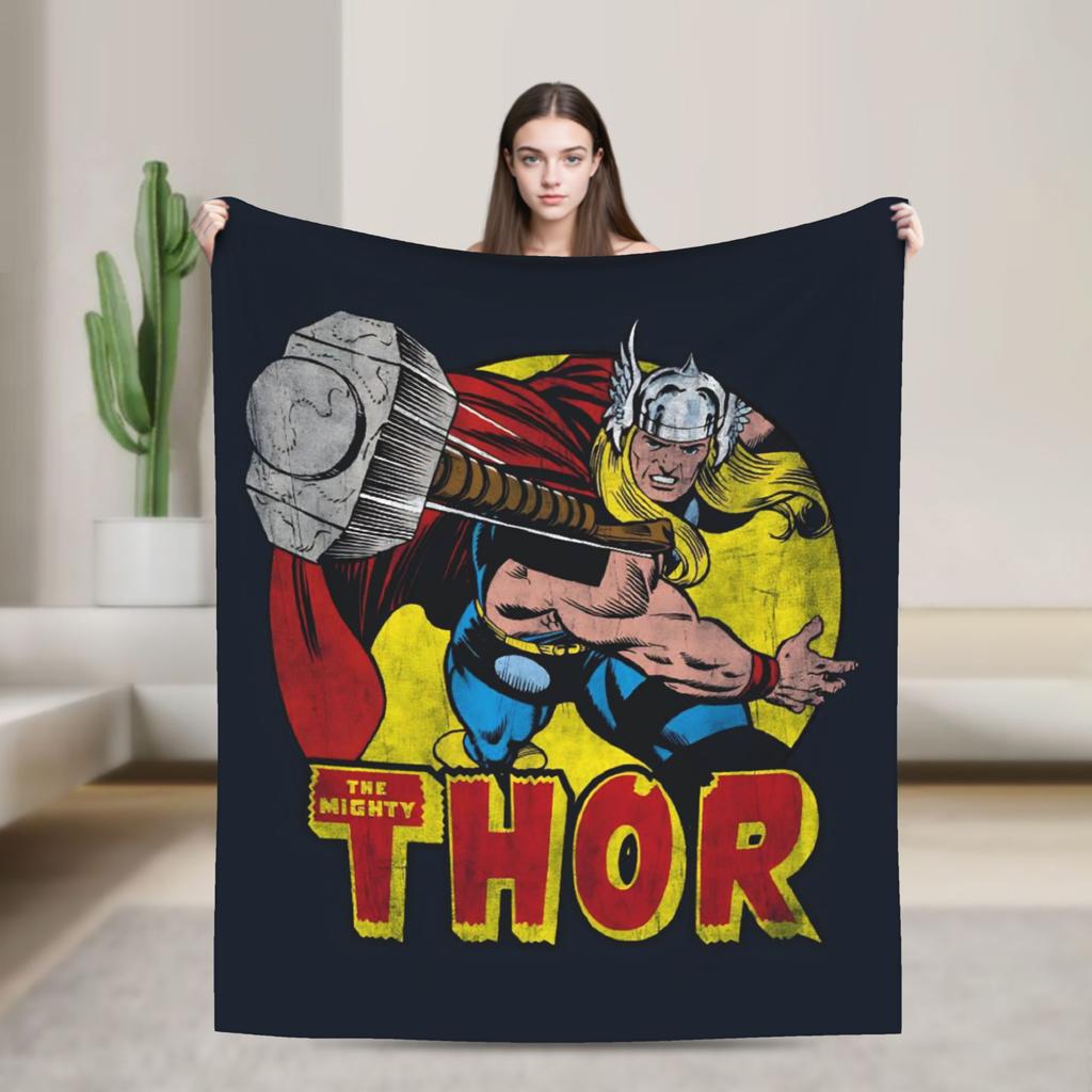 Thor Decke Warm Weich Lustig Plüsch Überwurfdecke für Sofa Sessel Picknick Flanell Bettdecke Bettbezug