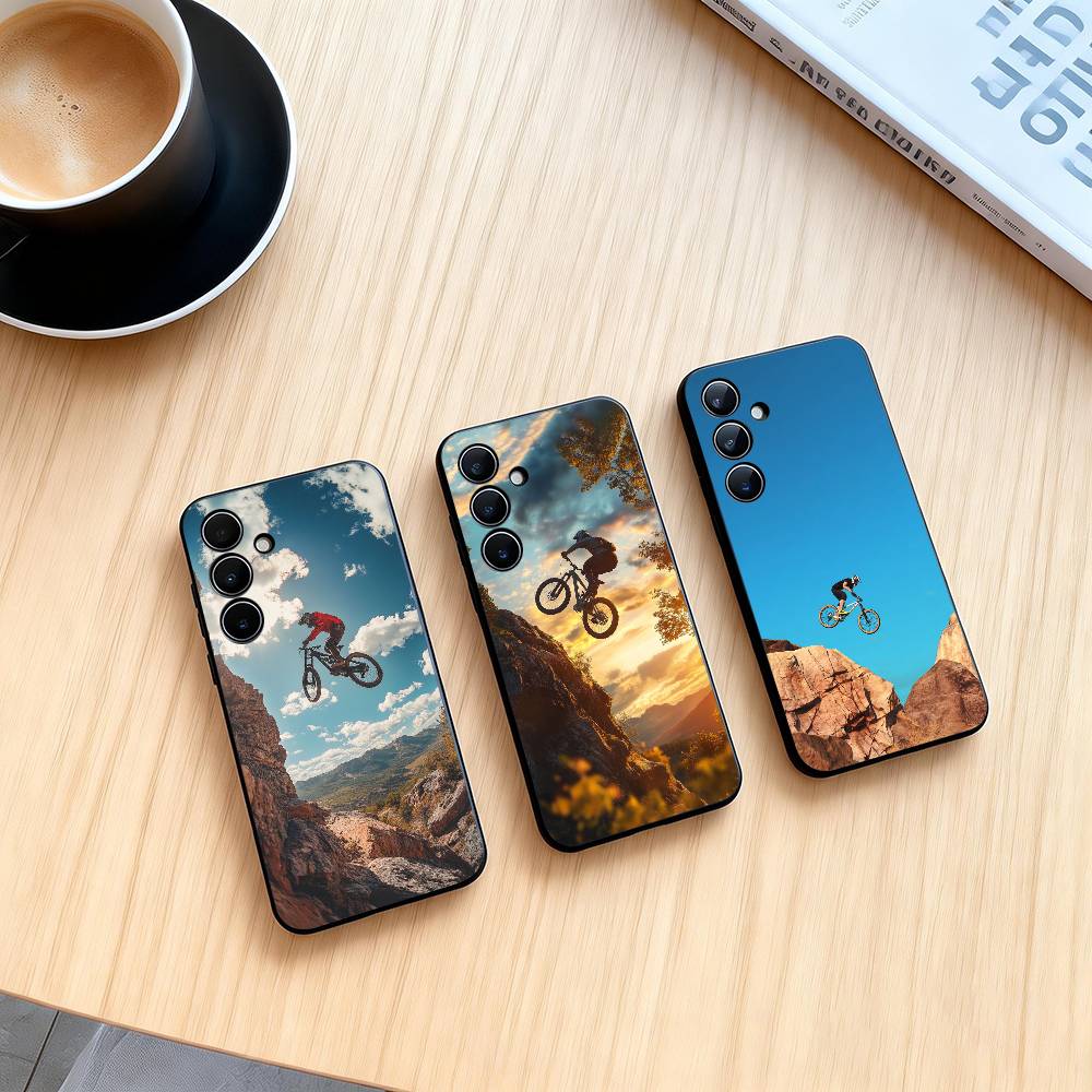 D-Downhill MTB Handyhülle Für Samsung Galaxy A73,A72,A71,A70,A53,A52,A51,Weiche Silikon Schwarze Hülle