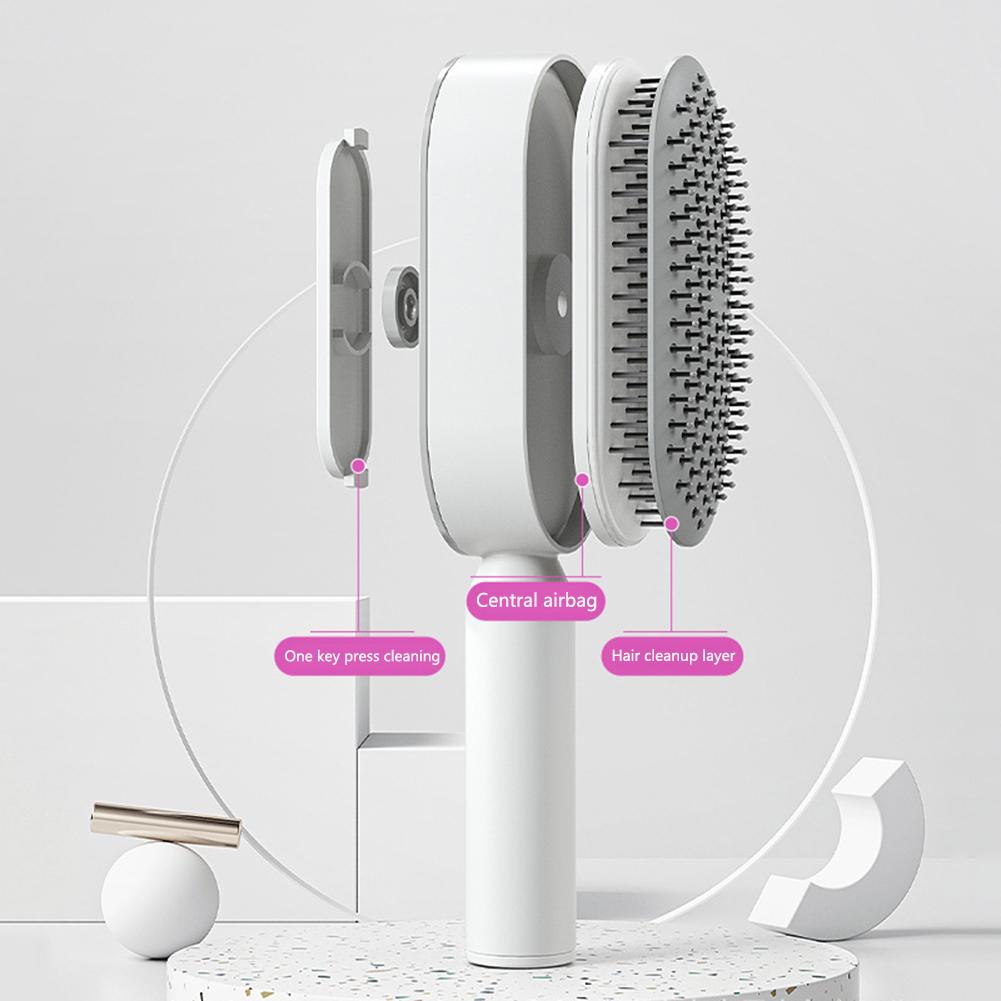 Self Cleaning Hair Brush For Women One-key Cleaning Hair Loss Airbag Massage Scalp Comb Anti-Static Hairbrush Dropshipping