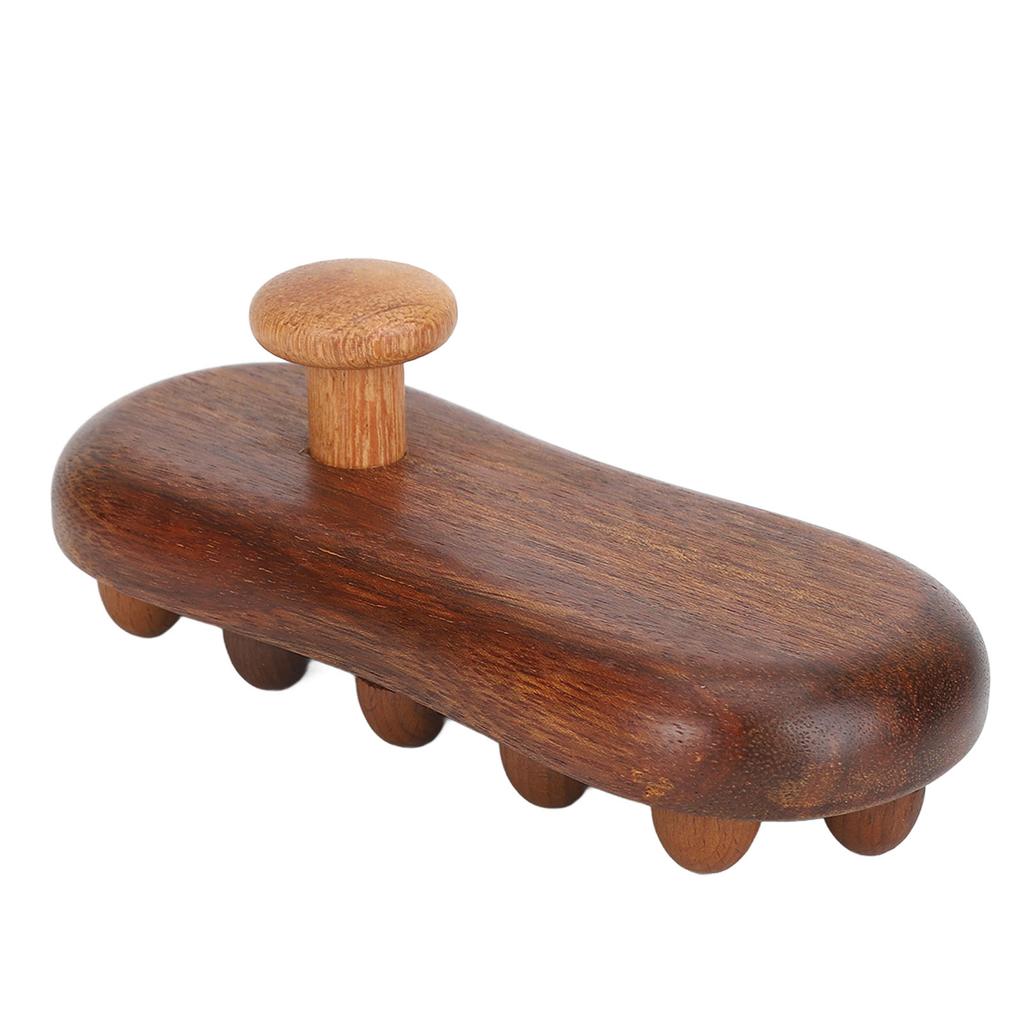 Lymphatic Drainage Cellulite Massager Sandalwood 16 Beads Portable Manual Wooden Massage Brush for Neck Abdomen Legs