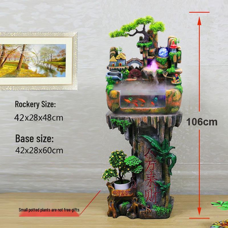 Rockery Circulating Water Fish Tank for Living Room - Small/Medium Aquariums & Desktop Goldfish Tank