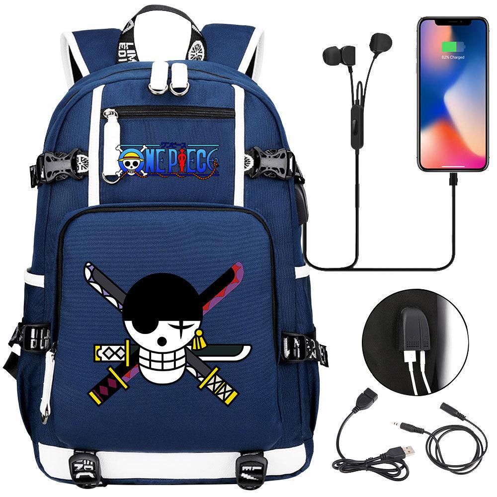RiMan ONE PIECE Luffy Printed Teen Student School Bag Large Capacity Men's and Women's Leisure Travel Backpack