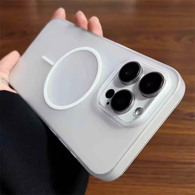 Ultracienkie Matowe Etui Na iPhone 16 15 14 13 12 Pro Max Plus Magnetyczne Magsafe Przezroczyste Twarde PC Pokrowiec Przezroczysta Powłoka