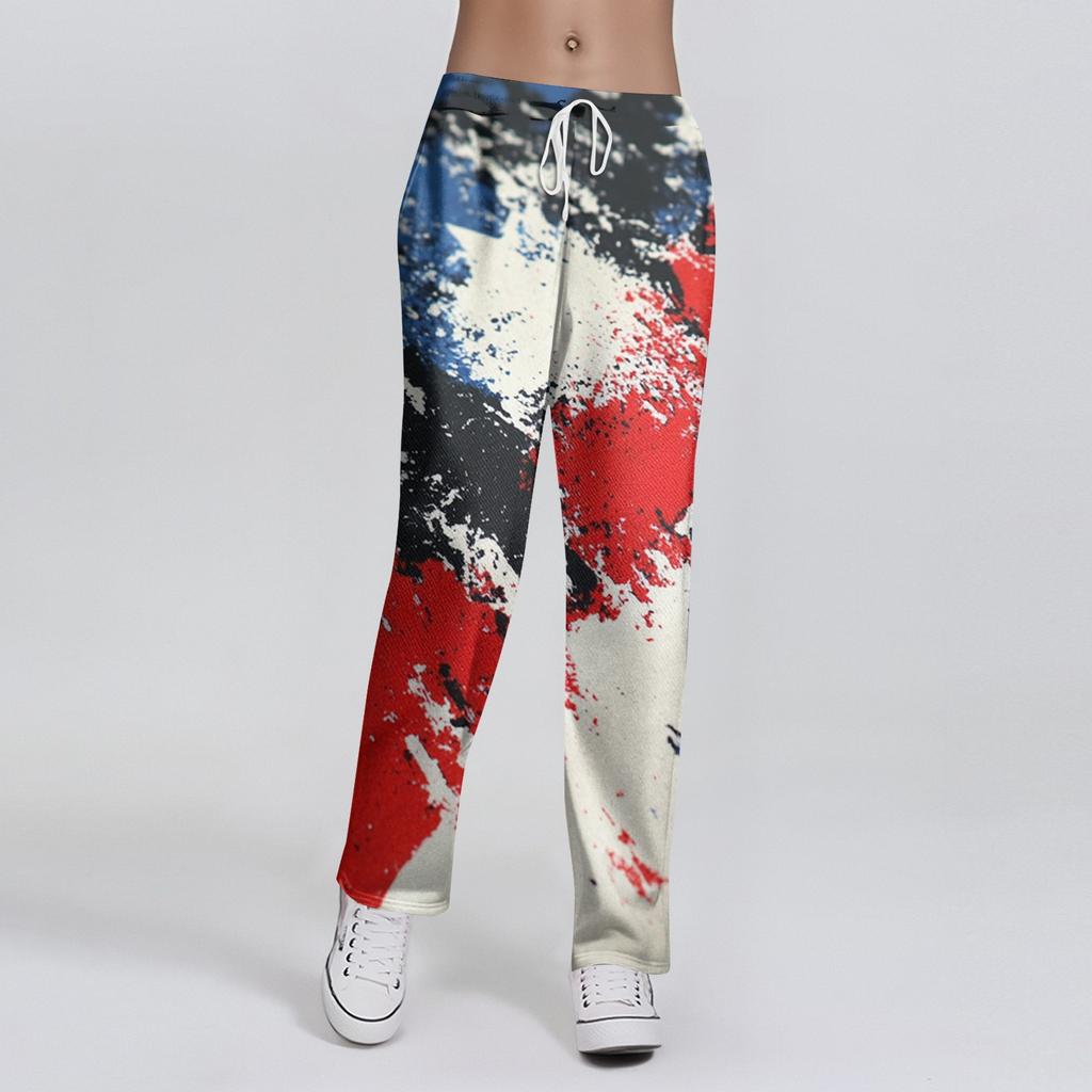 Damenmode Locker Lässig Unabhängigkeitstag Print Schlaghose