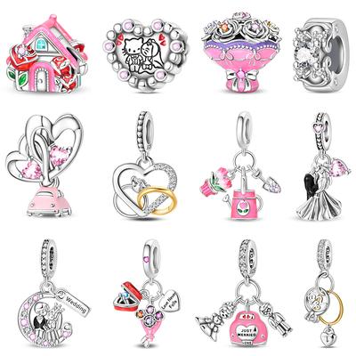 New Charms Copper Love Proposalwedding Pendant Charms Fit Original Charms Bracelets Bead Diy Jewerlry Accessories