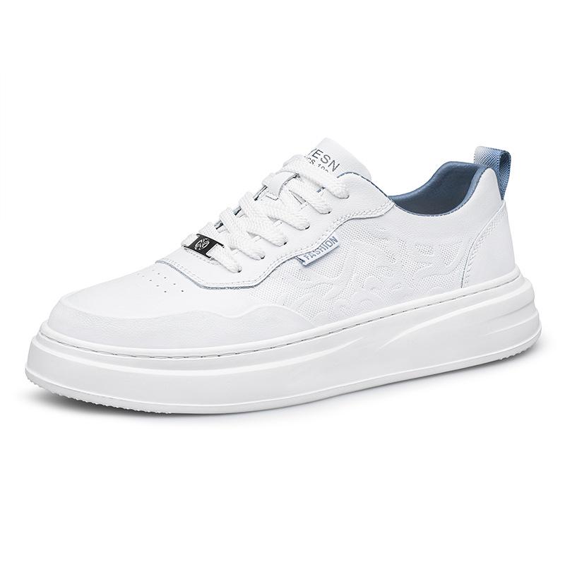 Spring & Summer Men s Plus Size White Canvas Slip-On Loafers: Trendy Genuine Leather Casual Shoes 38