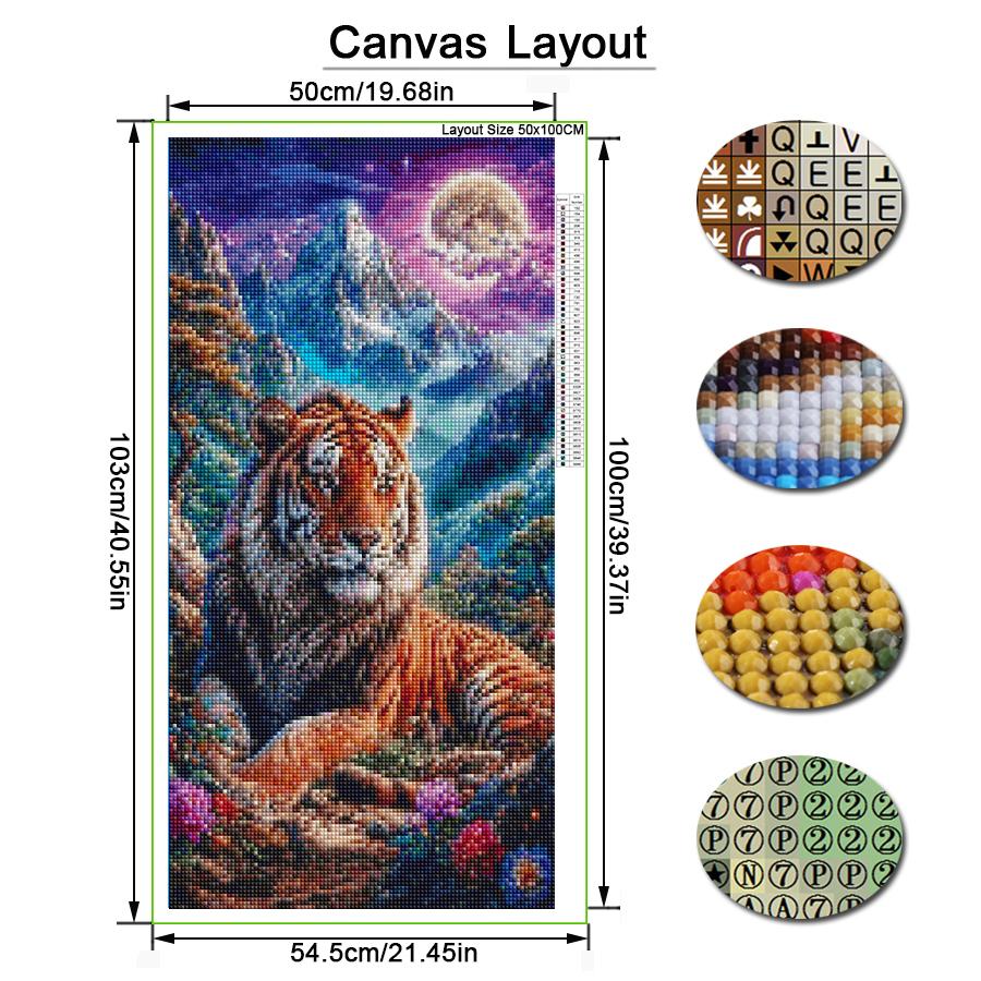 Tijger Grote Maat Diamant Schilderen Nieuwe Collectie Wilde Dieren Diy Volledig Vierkant Rond Boor Strass Borduurwerk Mozaïek Kruissteek Kits Muur Decor