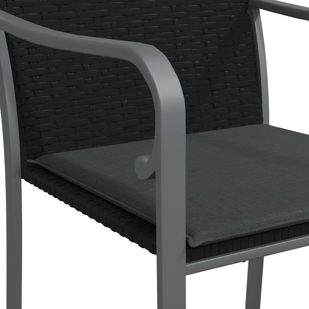 Vidaxl 7-Cz. Garden Furniture Set With Cushions, Polyrattan And Steel