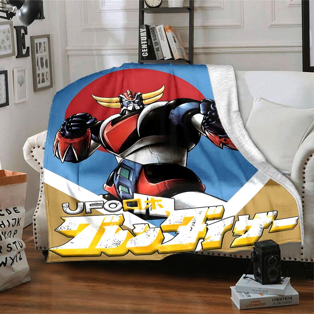1pc UFO Robot Grendizer9 Blanket, Gift, for Men and Women, Soft Blanket, Good for Sofa Bed Couch Travel, Lightweight Flannel Blanket