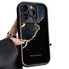 Golden Waves Phone Case for iPhone 13/14/15/16Pro, Fits Apple 17Pro, European & American Style