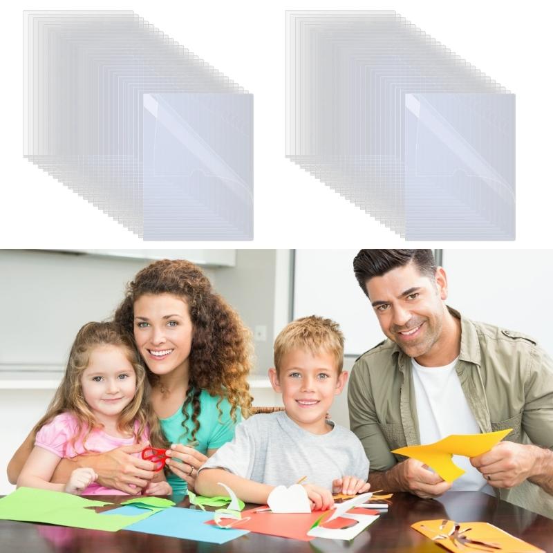 Pack of 60 Clear Document Holders Functional and Portable with Label Slot for Easy Organization and Storage