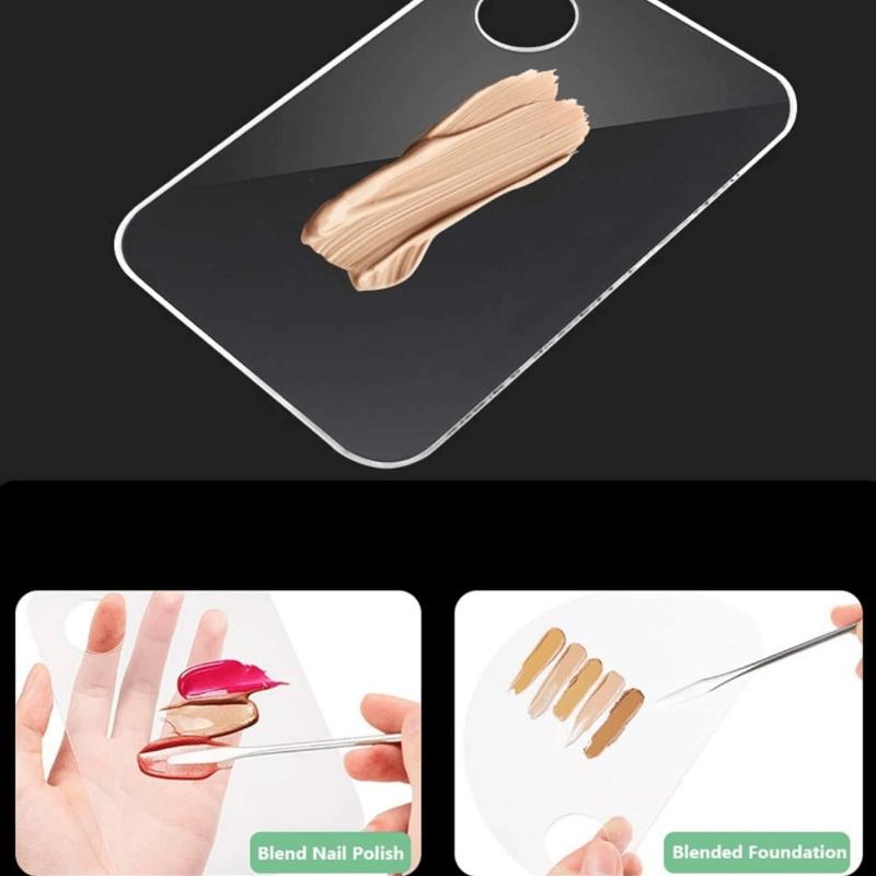 2Pcs Transparent Acrylic Makeup Palette Liquid Foundation Mixing Cream Manual Cosmetic Beauty Makeup Mixer Beauty Tool