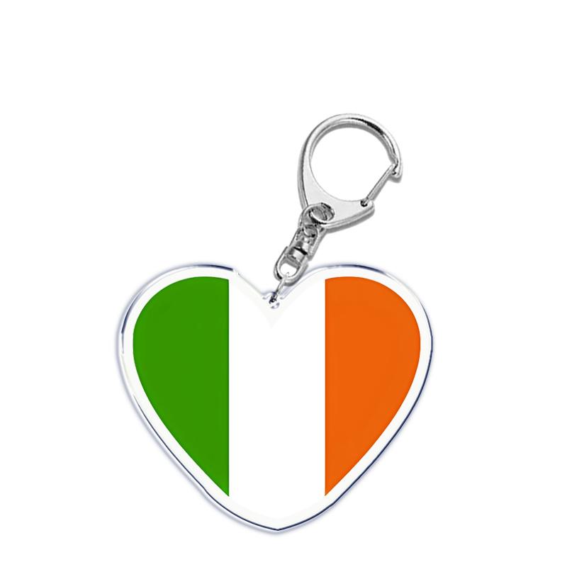 France Scotland Germany Country Love Heart Keychains Ring for Accessories Bag Pendant Key Chain Llaveros Ewelry Fans Gifts