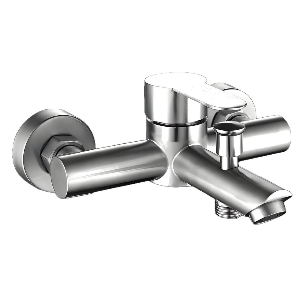 Stainless Steel 3-Function Shower Faucet Set with Concealed Hot/Cold Mixing Valve