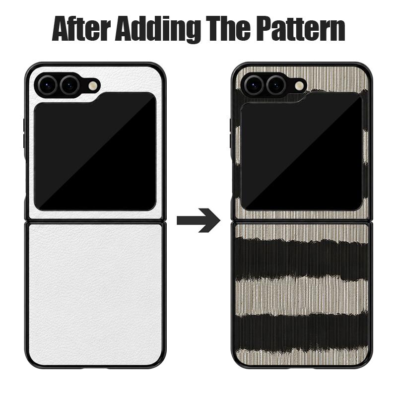 Fashion Striped Duck Heart Case For Samsung Z Flip 8 7 FE 6 5 4 Hybrid Leather Skin Hard PC Bumper Cover For Galaxy Z Flip8 Flip7 Flip6 Flip5