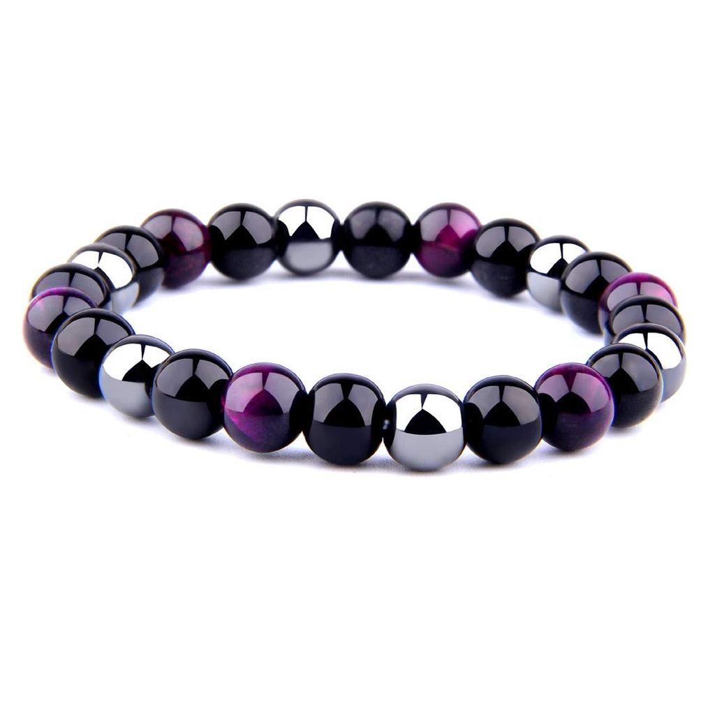 Deelfel Power Stone Bracelet for Men and Women, Love, Protection from Evil, Tiger Eye Bracelet, 19cm, Prayer Beads, Good Fortune, Wealth, Natural