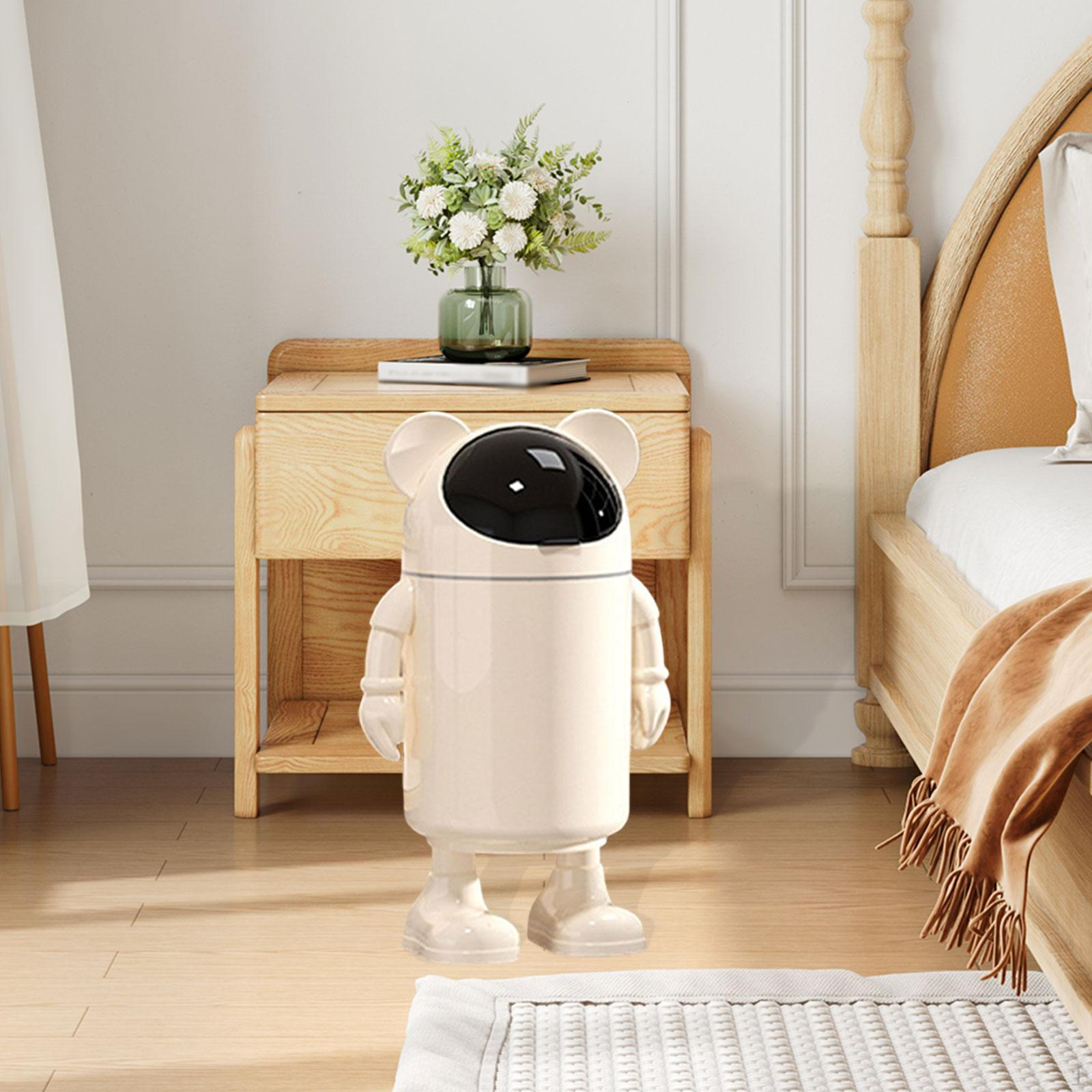 

Мусорное ведро для ванной комнаты, контейнер для мусора, мультяшный медведь, бумажная корзина, ведро для хранения для отеля beige black lid