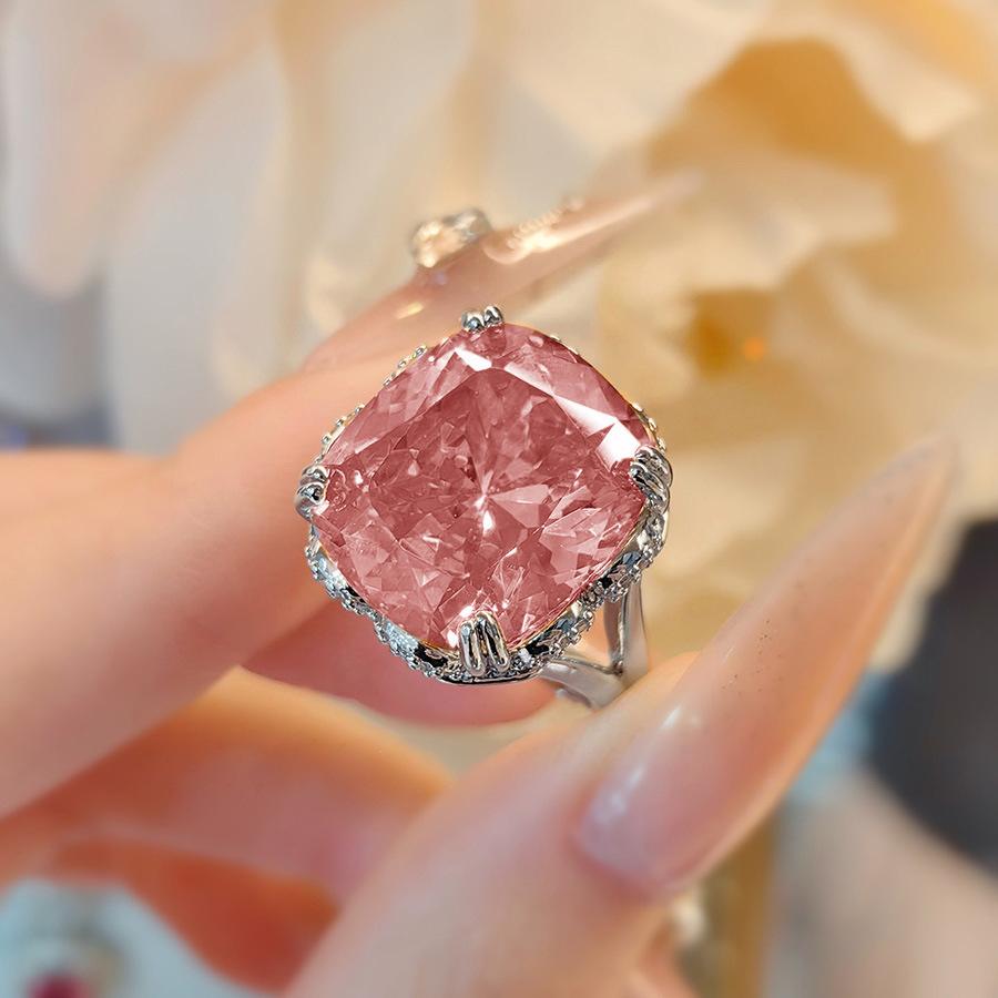 Leichter Luxus Papalacha Eisblumen-Schliff Ring Besetzt mit Lila Lithium Hochkarätigem Diamant Öffnung Süße Mode Retro Temperament Frau