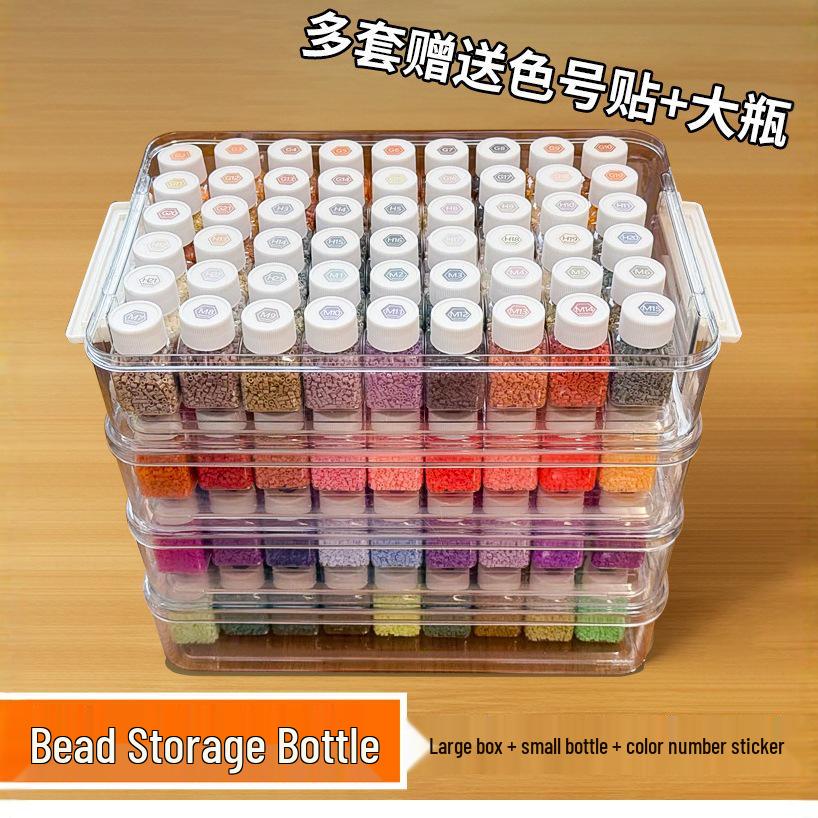 10g Strassstein-Perlen-Aufbewahrungsbox für Diamond Painting – Runder & Eckiger Perlen-Organizer