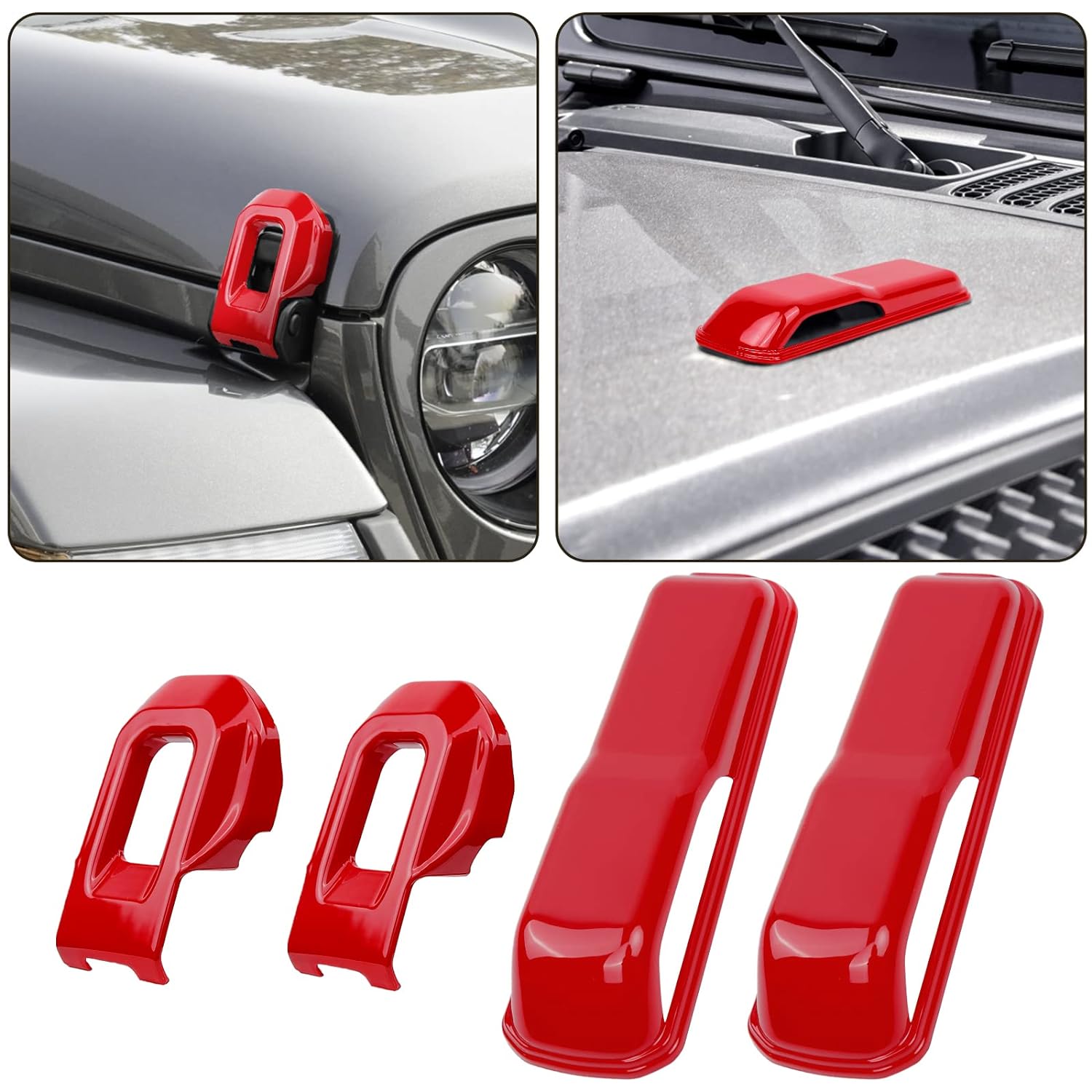 

Для JEEP JL JLU Sports Sahara Freedom Rubicon Unlimited Gladiator JT 2018-2024+ Крышки замка капота Крышки петель капота двигателя