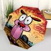 1pc Courage the Cowardly Dog Automatic Open/Close Folding Umbrella, Windproof 8-Rib Construction, Lightweight Travel Umbrella for Women/Men 19