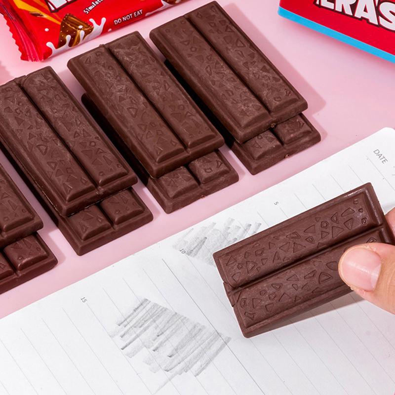 Cartoon Chocolate Design Eraser Eraser Student Painting Writing Pencil Eraser Stationery School Office Supplies OneSize