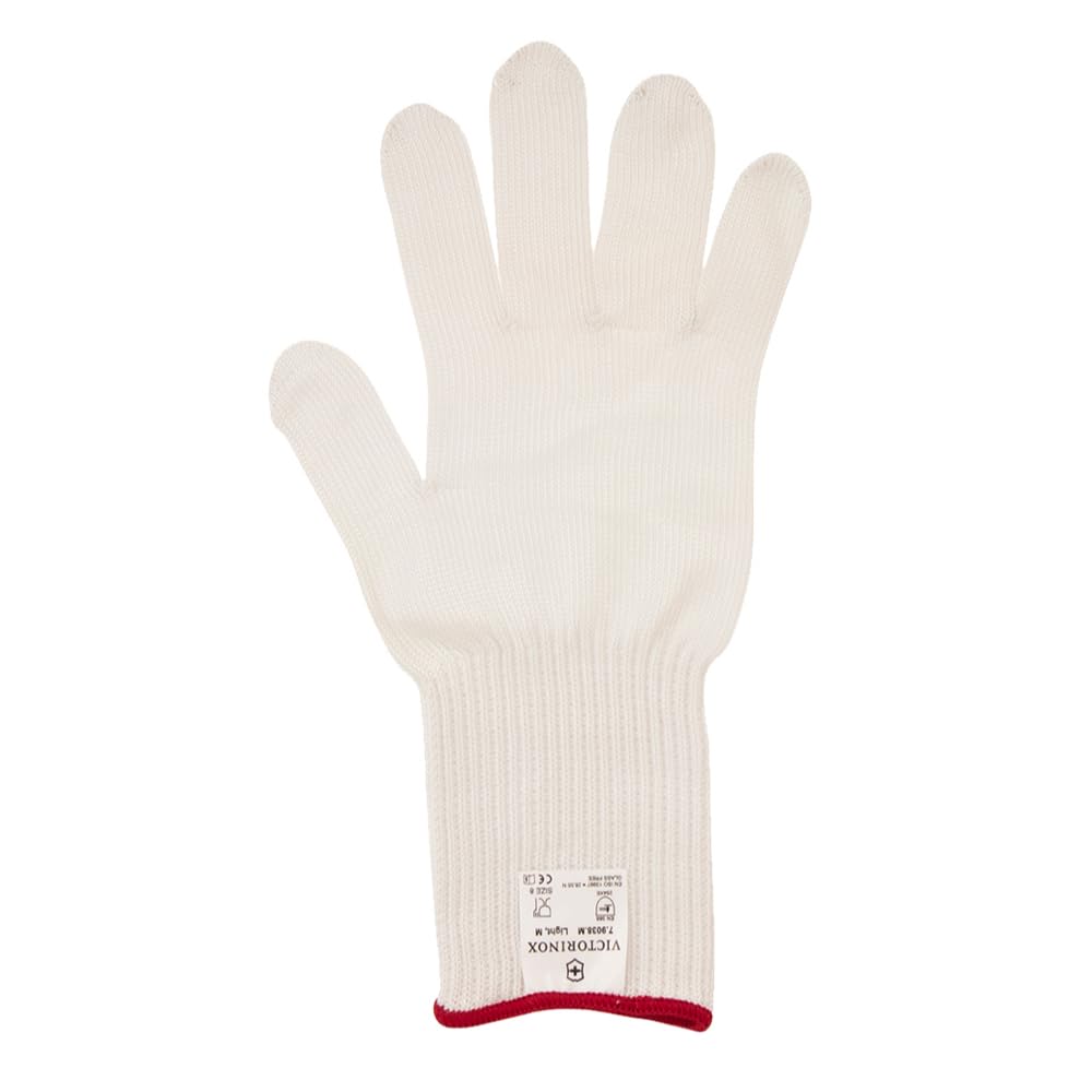 Victorinox European Standard Level 5 Light Ideal for Cleaning and Maintaining Slicing Cut-Resistant Gloves, Cut-Resistant, Medium, Red, Machines,