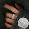 Korean Style S925 Silver-Plated Water Drop Crossover Open Ring – Women's Retro Fashion for Index Finger