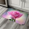 1PC Dew-Kissed Rose Kitchen Rug Non-Slip Door Mat Pop Design Bathroom Rug Bath Mat Carpet for Home Sink Laundry Ecoreeree