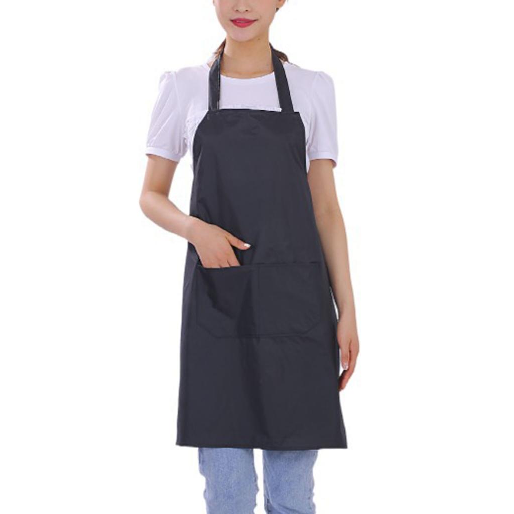6pcs Waterproof Apron Lightweight Black Apron with Two Pockets for Mens Women for Housework Cooking