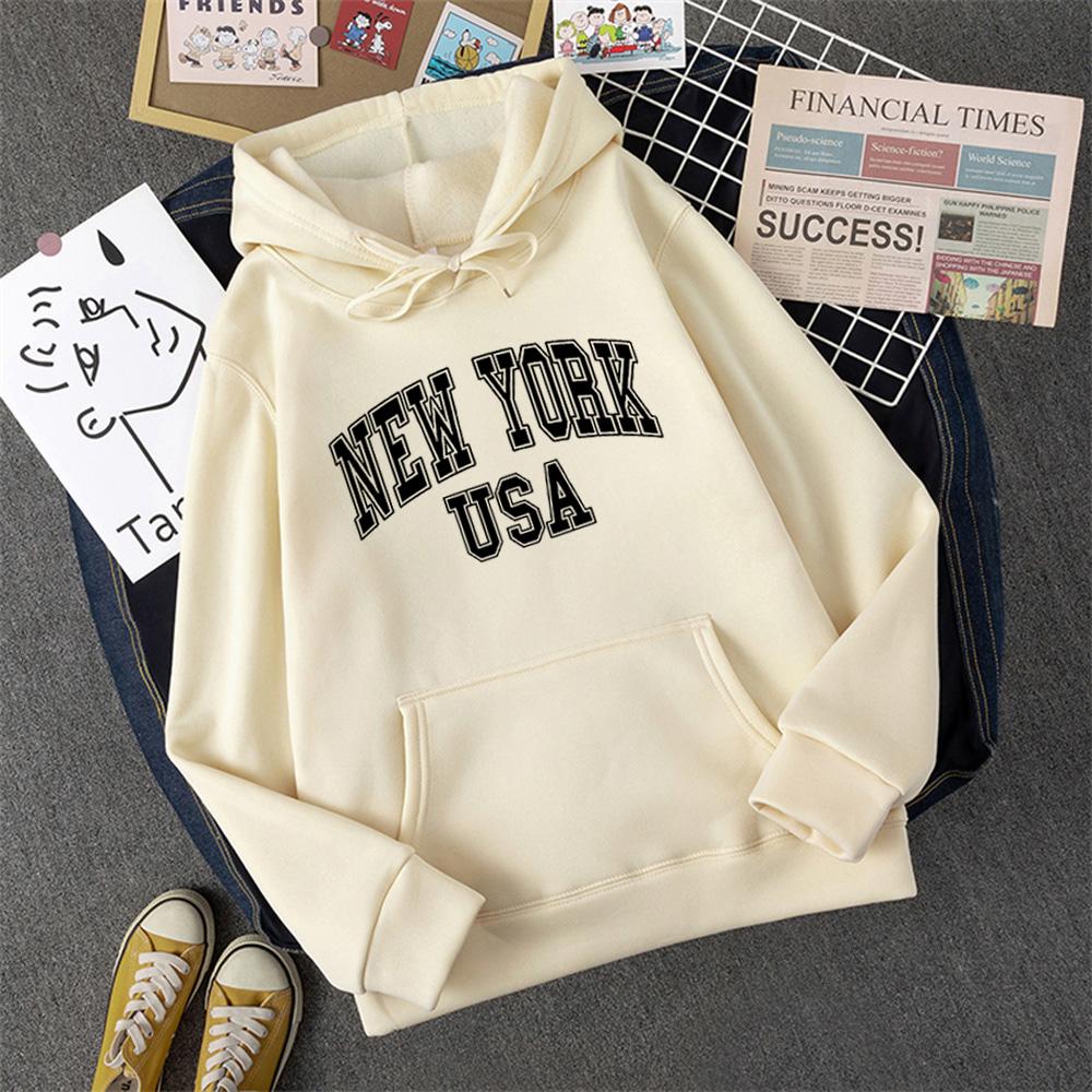 NEW YORK SUA femei Hoody Street Casual Loose hanorac toamna fleece cu glugă hip hop o-neck îmbrăcăminte feminină