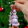 Flat Printing Hanging Pendants Pink Snowman Xmas Tree Ornament  Party Supplies