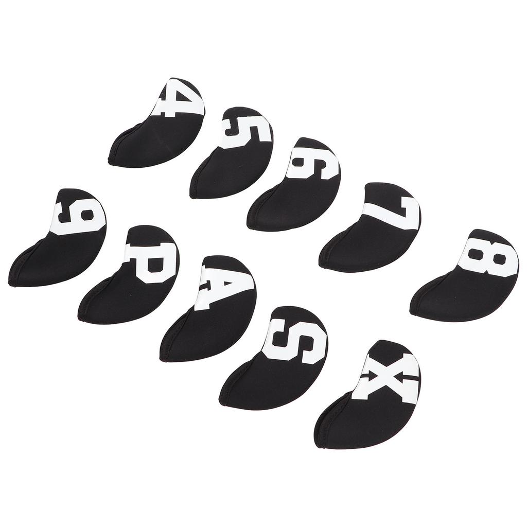 10PcsSet Number Golf Iron Head Cover Set Neoprene Golf Club Iron Protective HeadcoverBlack